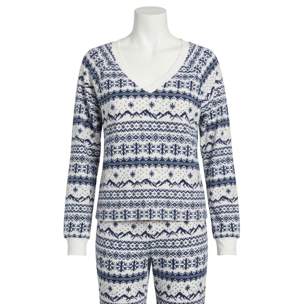 NEW Z SUPPLY slopes fairisle long sleeve top in vanilla ice